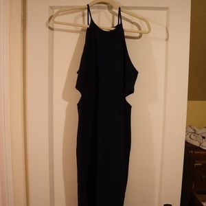 High neck, cut out body con